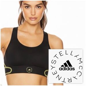NWT ADIDAS by STELLA McCARTNEY TruePace Sports Bra High Support Black XLDD